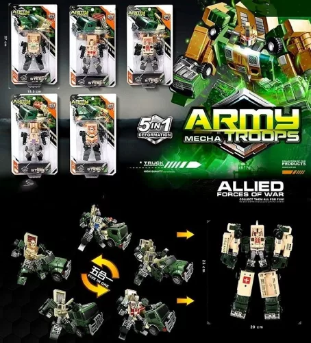 Átalakulós robot lapon - szortiment - zöld