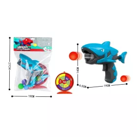   Pisztoly soft labda kilövő szett zacskóban - cápás - 90348