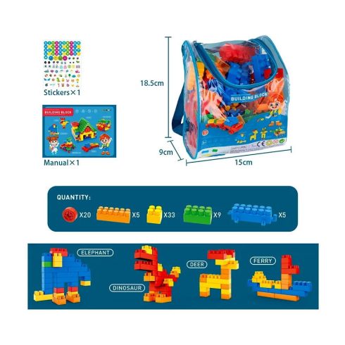 72 darabos építőjáték csomag hátizsákban - 90403