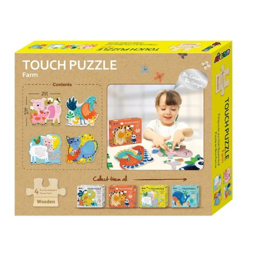 Fa Tapintós Puzzle - Háziállatok
