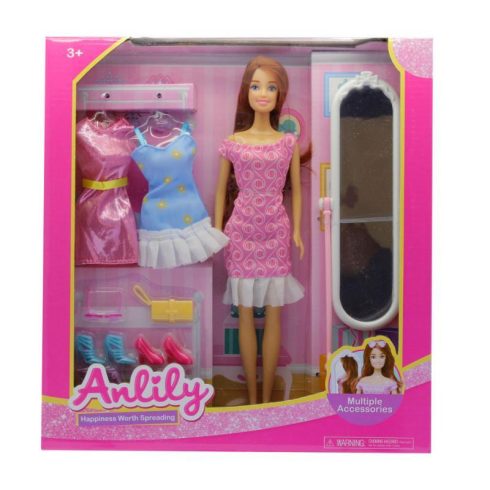 Barbie tükörrel és ruhákkal