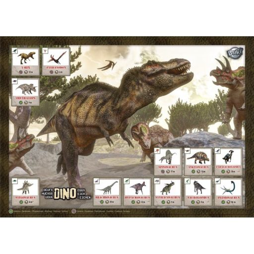 Mega Dino Felfedező Készlet 12 db Meglepetés Tojással - Buki