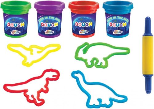 Sötétben világító gyurmakészlet - Dinoszauruszok