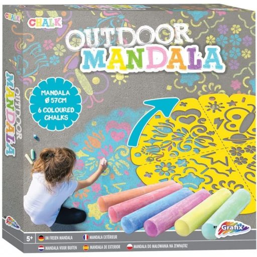 Mandala Sablon 57 cm-es 6 db színes aszfaltkrétával