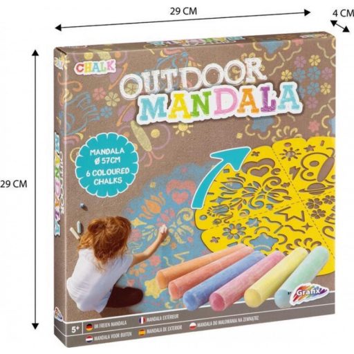 Mandala Sablon 57 cm-es 6 db színes aszfaltkrétával