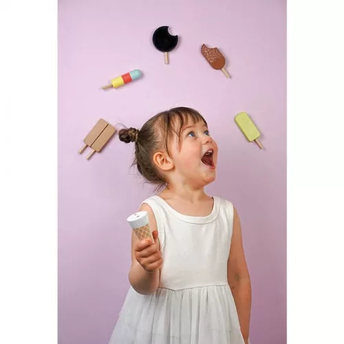 Pálcikás retró jégkrémszett fából - Jabadabado