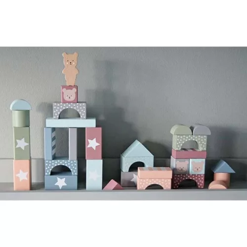 Fa építőkockák 49 db-os készlet - Macis - Jabadabado