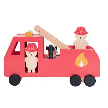 Tűzoltó autó fából maci figurákkal - Jabadabado