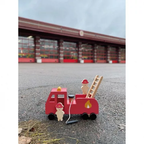 Tűzoltó autó fából maci figurákkal - Jabadabado