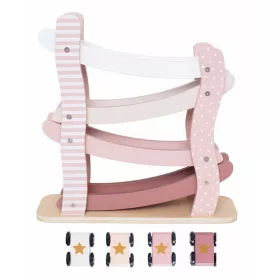   Fa Versenyautó Cikk Cakk pálya 4 autóval - Pasztell Rózsaszín - Jabadabado