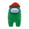 Among Us plüss figura 30 cm - zöld, beanie sapkás