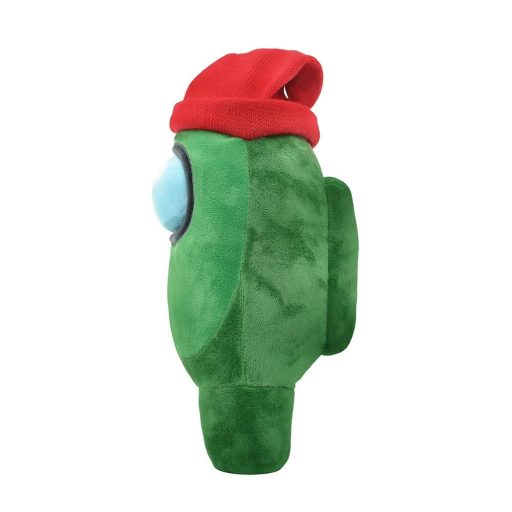 Among Us plüss figura 30 cm - zöld, beanie sapkás