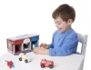 Melissa & Doug Fa készségfejlesztő játék, Garázs kulcsokkal és készenléti járművekkel