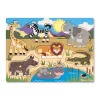 Melissa & Doug Fa készségfejlesztő játék, puzzle fogantyúval, szafari