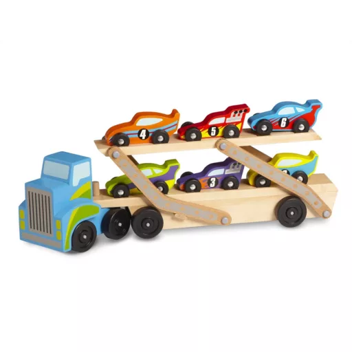 Melissa & Doug Fa jármű, Mega versenyautó szállító