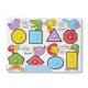 Melissa & Doug Fa készségfejlesztő játék, Puzzle fogantyúval, alakzatok