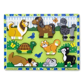   Melissa & Doug Készségfejlesztő játék, Könnyen megfogható puzzle, kis kedvencek