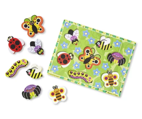 Melissa & Doug Készségfejlesztő játék, Könnyen megfogható puzzle, rovarok
