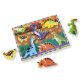 Melissa & Doug Fa készségfejlesztő játék, Könnyen megfogható puzzle, dínók