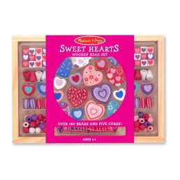   Melissa & Doug Kreatív játék, Fa gyöngy szett, szívecskék