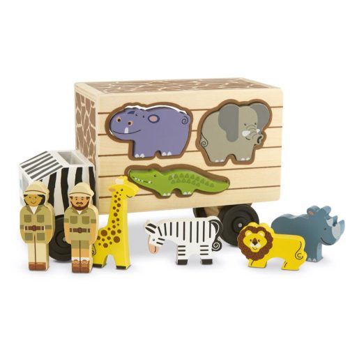 Melissa & Doug Fa készség fejlesztő játék, állatos formaillesztő