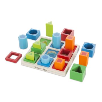   Melissa & Doug Fa készség fejlesztő játék, 3D formaegyeztető