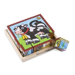   Melissa & Doug Fa készség fejlesztő, Kockakirakó háziállatokkal