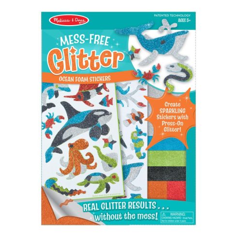 Melissa & Doug Kreatív játék, Glitter pufi matrica készítő, óceán