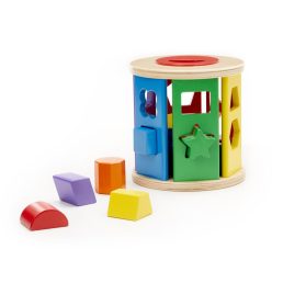   Melissa & Doug Fa készség fejlesztő, gurulós formarendező