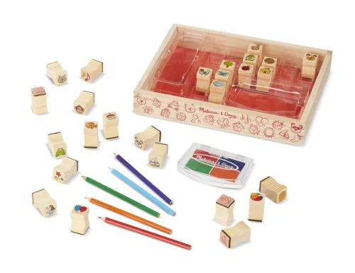 Melissa & Doug Fa nyomda készlet ceruzákkal, nagy méretű, kedvenceim