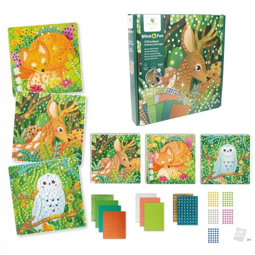 Sycomore Stick'n Fun mozaikkép-készítő kis szett - erdei állatok