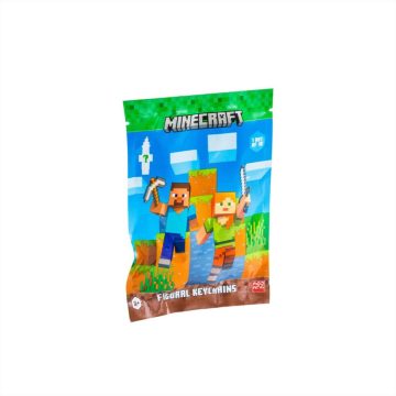   Minecraft mini figura kulcstartó tasakban, 1 db - többféle