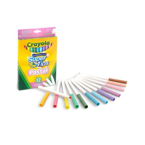 Crayola: Super Tips pasztell filctoll szett - 12 darabos