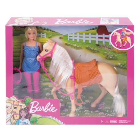 Barbie lovas szett babával