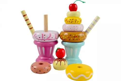 Fagyi kehely építőjáték fából -  2 féle változatban