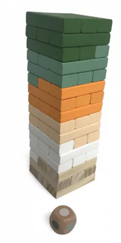 Színes Jenga Játék Dobókockával