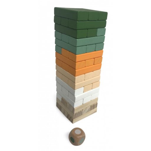Színes Jenga Játék Dobókockával