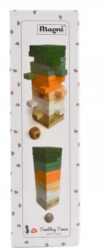 Színes Jenga Játék Dobókockával