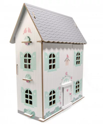 Fa Babaház Bútorral 3 Szintes - Pasztell Színben