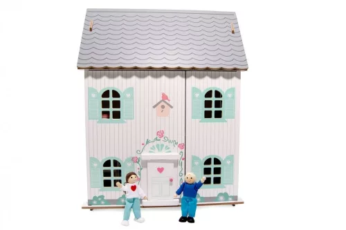 Fa Babaház Bútorral 3 Szintes - Pasztell Színben