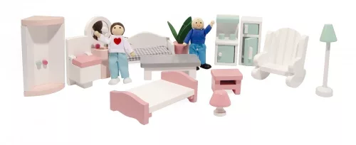 Fa Babaház Bútorral 3 Szintes - Pasztell Színben