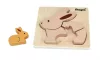 Fa formabeillesztő puzzle - Nyuszik - natúr