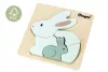 Fa formabeillesztő puzzle - Nyuszik - pasztell zöld