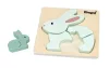Fa formabeillesztő puzzle - Nyuszik - pasztell zöld