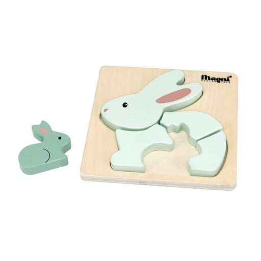 Fa formabeillesztő puzzle - Nyuszik - pasztell zöld