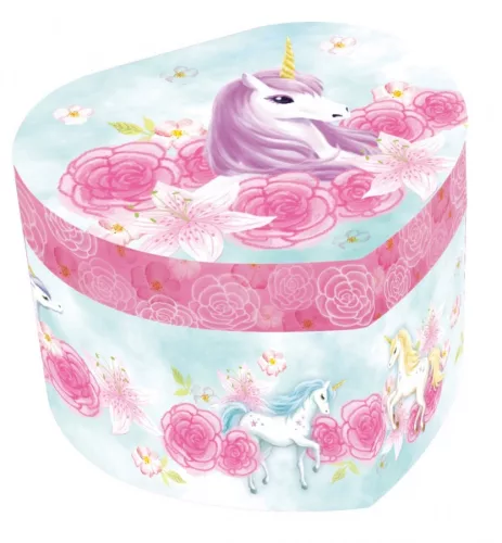 Unikornis mintás zenélő ékszerdoboz