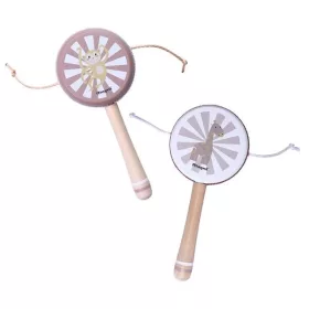   Fából készült állat mintás kézi dob - kétféle változatban