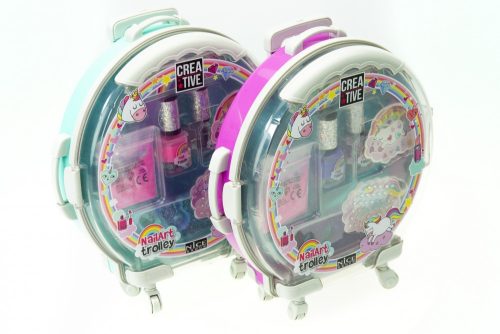 Unikornisos gurulós körömápoló bőrönd - 2 féle változatban