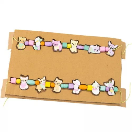 Kis kedvencek - fa gyöngyfűző készlet