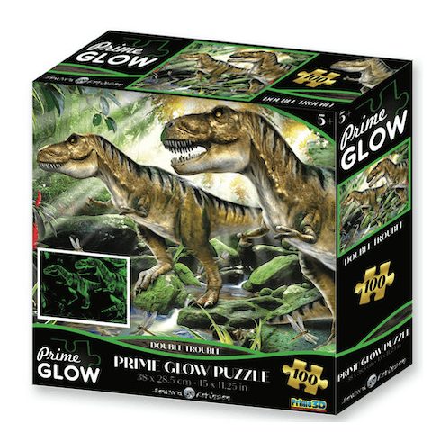 Dinoszauruszok neon puzzle, 100 darabos